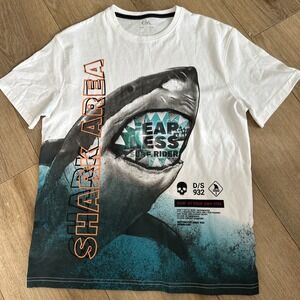 C&A Youth Shark Tee White Shark Week Beach 13/14 NWOT